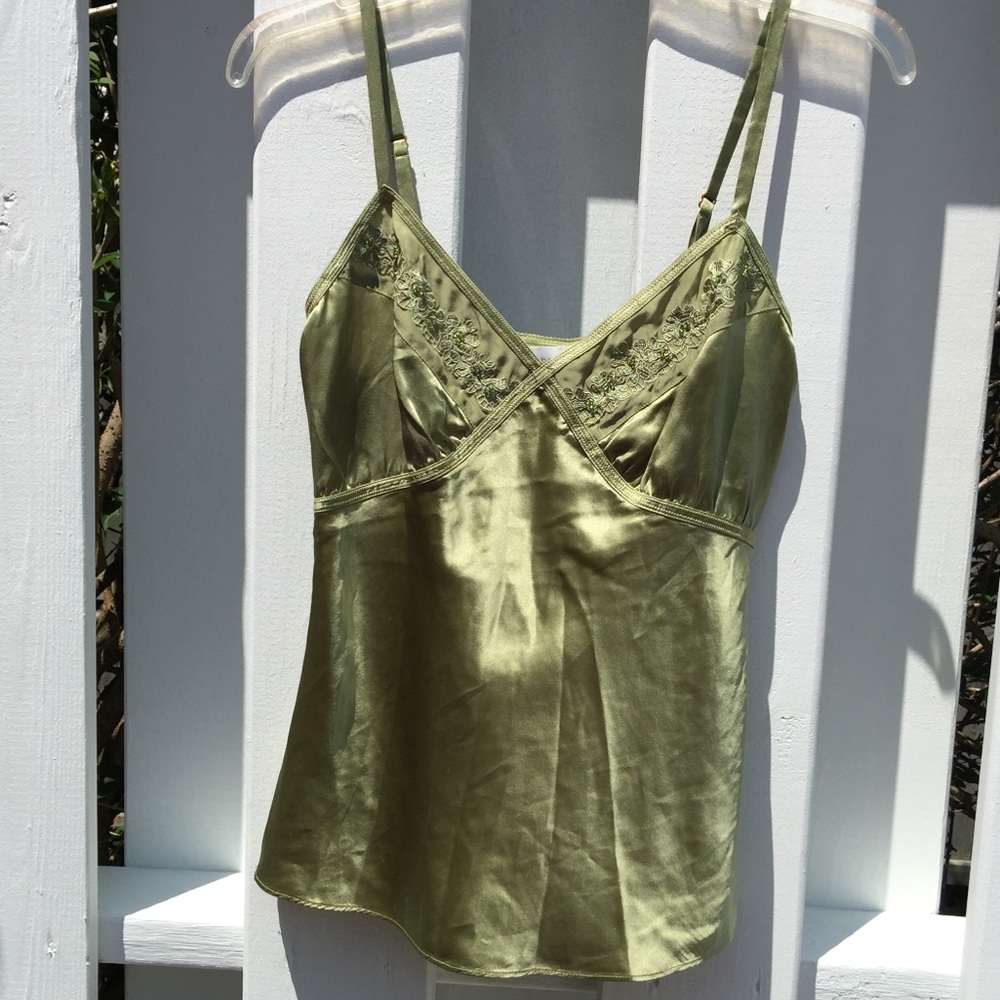 Embellished Floral Silk Cami